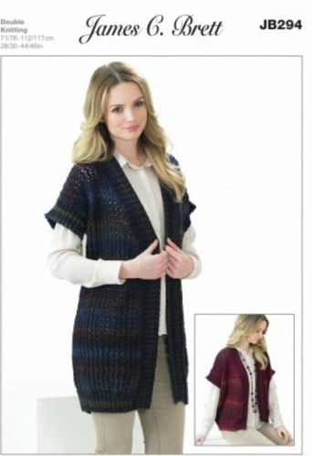 JB294 James C Brett Ladies Waistcoats in Marble DK 